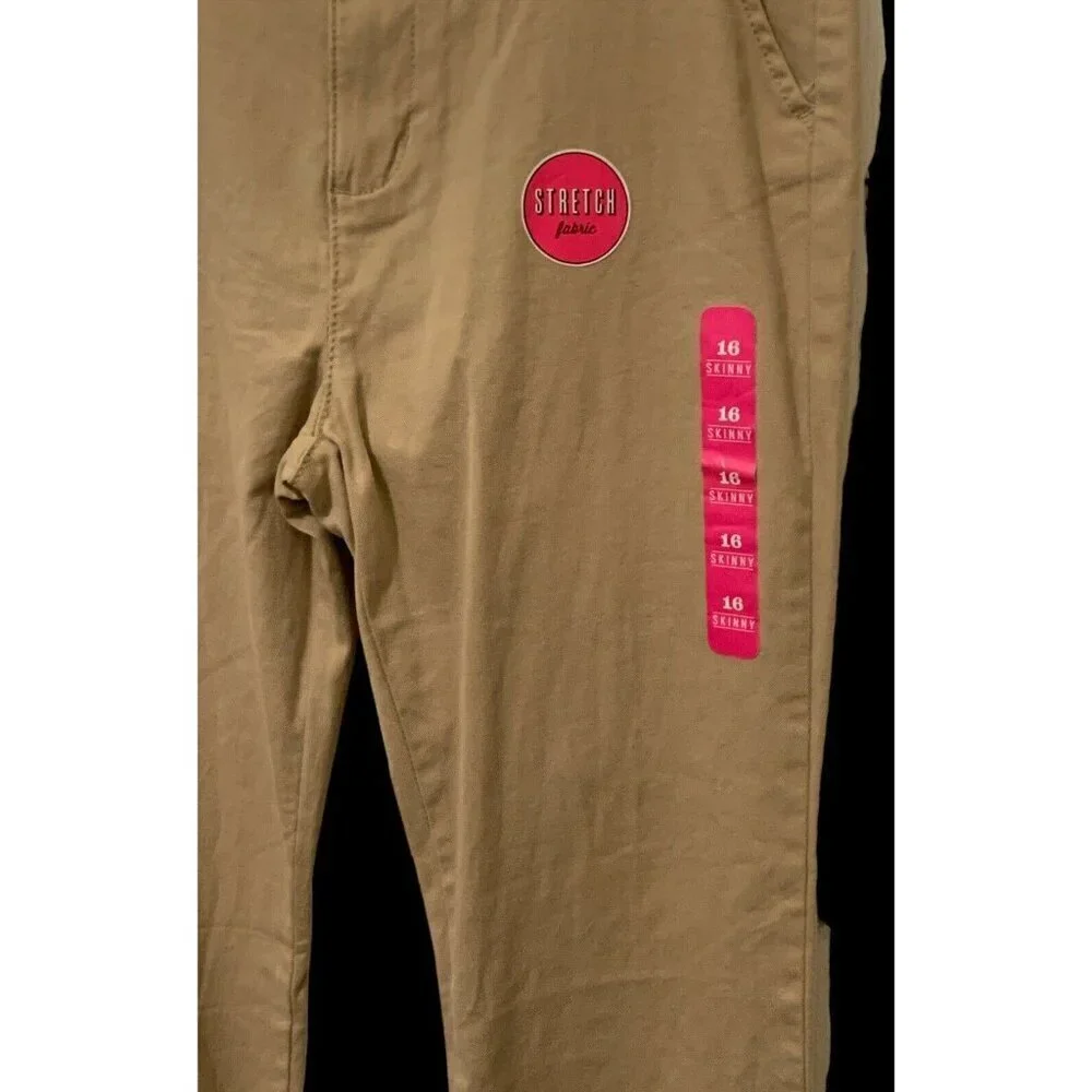 Childrens Place Girls Uniform Khakis Size 12 Skinny Adjustable Waist Stretch
